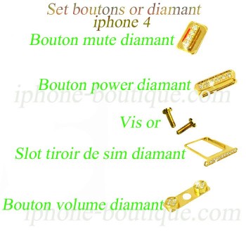 Set boutons or diamant iphone 4