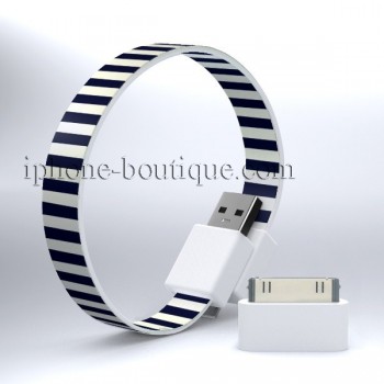 Câble bracelet usb zèbre pour iPhone/samsung