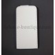 Coque housse blanche rabattable cuir pour iPhone 5