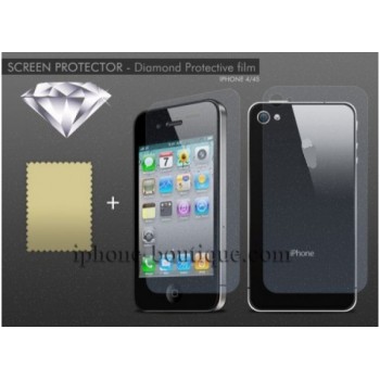 ★ iPhone 4/4S ★ Films de protection "diamant" (AVANT+ARRIERE)