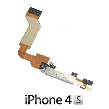 Nappe connecteur de charge usb blanc ,micro haut-parleur iPhone 4s