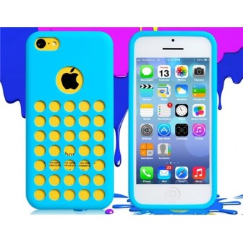 Coque Perforée en silicone Bleue - iPhone 5C