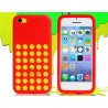 Coque Perforée en silicone Rouge - iPhone 5C