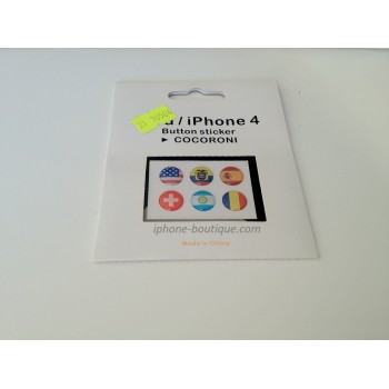 6 Stickers autocollants de personnalisation bouton home iphone 4 4g 4s 3g 3gs
