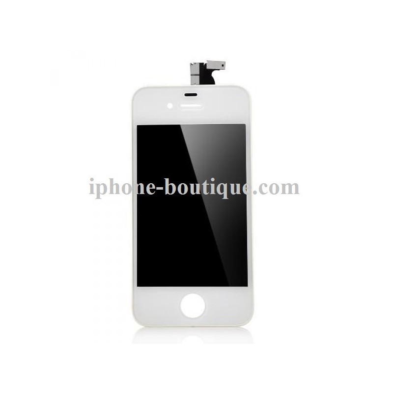 Écran LCD sur chassis + Vitre tactile pour iPhone 4 blanc